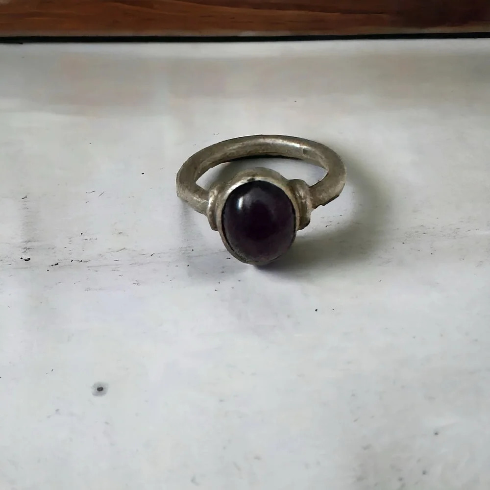 Antique vintage amethyst 925 silver ring 6.5